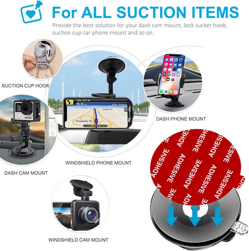 PKYAA Dashboard Pad Mounting Disk Sticky Adhesive Replacement Kit, 6pcs 3.15"(80mm) Circle Stickers for Suction Cup Car