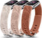 Minyee 3 Packs for Fitbit Luxe Bands, Soft Silicone Floral Engraved Sport Strap Replacement for Women