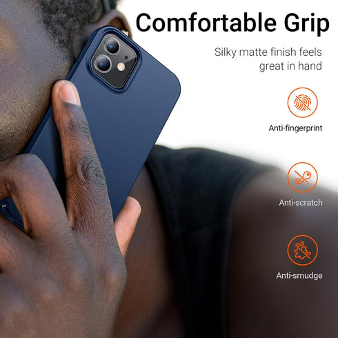 TORRAS Slim Fit for iPhone 12/12 Pro Case 6.1 inch, Ultra Thin Lightweight Matte Anti-Scratch Hard PC Cover (Royal Blue)