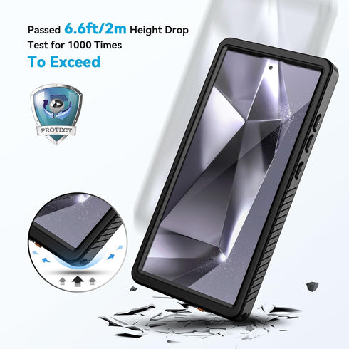 Lanhiem Magnetic Case for Samsung Galaxy S24 Ultra, IP68 Waterproof Dustproof, Built-in Screen Protector, Rugged Cover,