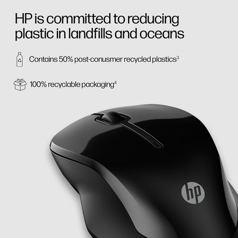 HP 250 Dual Mouse, Multi-OS & Device Compatibility, Dual-Mode 2.4 GHZ or Bluetooth, Ambidextrous (Black)