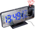 4 Dimmer 180 2 7.4'' ThreeH Projection Alarm Clock Radio Digital Alarm Clock & Rotable & Sounds Large Mirror Display