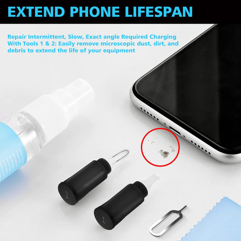 Cleaner Kit for AirPod, Multi-Tool iPhone Cleaning Kit for Charging Port, Lightning Cables, Easy to Store and Carry