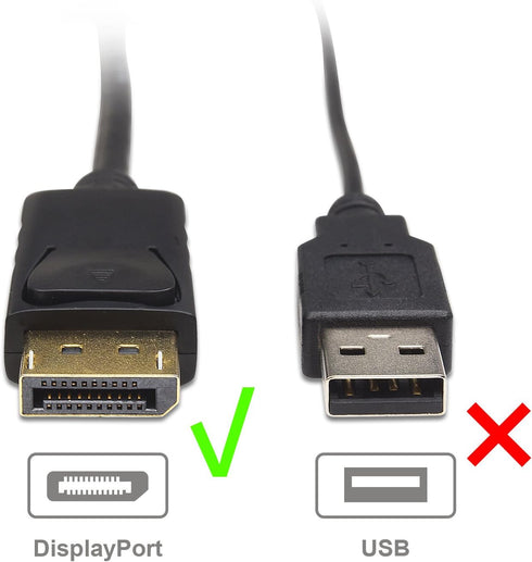 4K 10ft, Cable Matters Unidirectional DisplayPort to HDMI Cable - Gold-Plated DP to HDMI Cable, Display Port