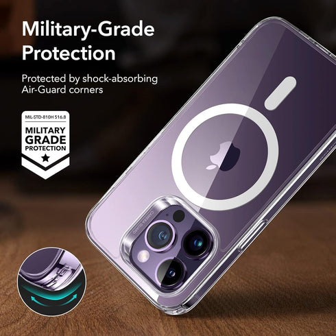 ESR Case for iPhone 14 Pro, Compatible with MagSafe, Shockproof Military-Grade Protection, Clear