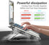 Upgrade Laptop Cooling Pad, Gaming Laptop Cooler with 5 Quiet Fans, 2 USB Ports, 5 Adjustable Heights, Blue LED Lights