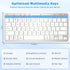 Ultra-Slim Bluetooth Keyboard, Wireless Rechargeable Ergonomic Keyboard for iPad, iOS, Android, Windows PC, White Silver