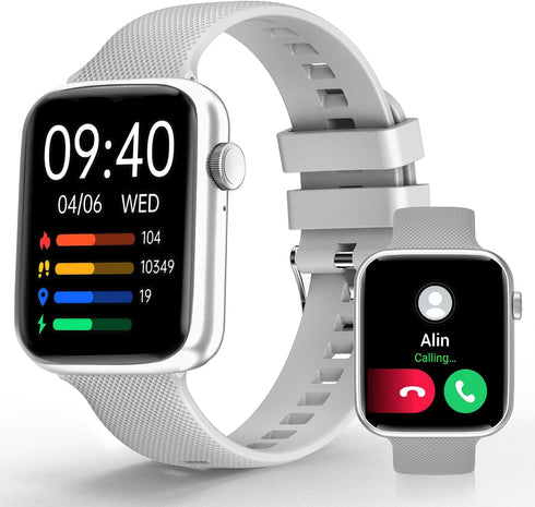 Smart Watches for Women Men, 1.85" HD Screen, Fitness Tracker, Heart Rate, Blood Oxygen Monitor, Compatible with iPhone