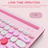 HUO JI Wireless Keyboard - Multi-Device Bluetooth and 2.4G Dual Mode for iPad, iPhone, PC, Smart TV, Pink