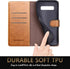 SUANPOT RFID Blocking Leather Wallet Case for Samsung Galaxy S10 6.1", Flip Folio Book Phone Case, Shockproof Cover