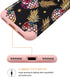 Fingic iPhone 8/iPhone 7 Case - Pineapple Design, Slim Fit, Hard PC & Soft Silicone Cover, Black/Pink
