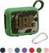 JBL Go 4 Waterproof Bluetooth Speaker Silicone Cover Case, Portable Travel Case with Carabiner, Protective Skin Case