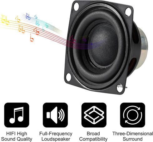 ACEIRMC 2inch 4Ohm 10W (2pcs) Full Range Audio Speaker Stereo Woofer Loudspeaker for Arduino