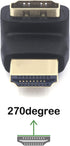 VCE HDMI 270 Degree Adapter 6-Pack, Right Angle HDMI Adapter Male to Female L-Shape Connector with 4K@60Hz, 3D for TV Stick, HDTV, PC by VCE