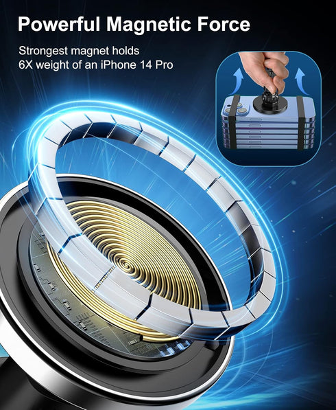Beeasy MagSafe Car Mount Charger, 15W Fast Charging Magnetic Wireless Charger for iPhone 15 Pro Plus Max 14 13 12