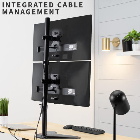 VIVO Free-Standing Dual Monitor Desk Stand, Holds 2 Ultrawide Screens up to 34 inches, Black, STAND-V002L