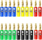 Oiyagai 20pcs Audio Speaker Wire Cable Banana Plugs, Screw Type Connectors 4mm (Gold-Plated)