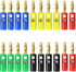 Oiyagai 20pcs Audio Speaker Wire Cable Banana Plugs, Screw Type Connectors 4mm (Gold-Plated)