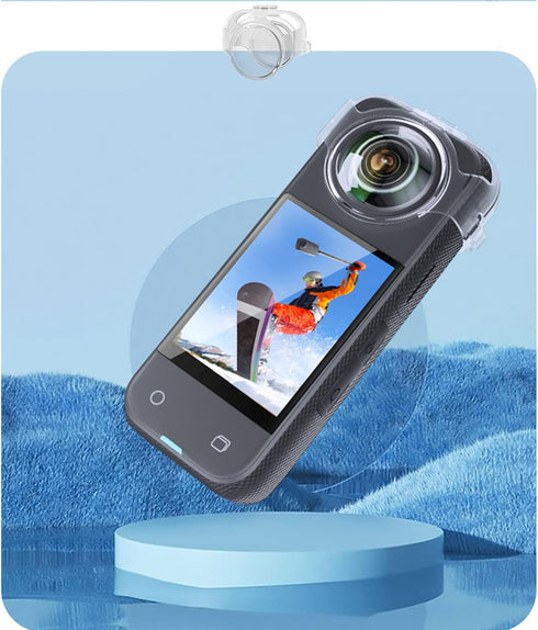 LICHIFIT Transparent Lens Cover Detachable Camera Lens Protector Case for Insta360 X3 Panoramic Camera