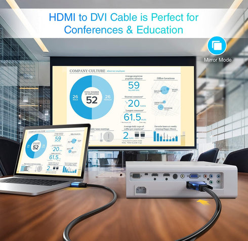 6FT 24+1, 1080p, PS5/PS4/PS3, BlueRigger HDMI to DVI Cable (High-Speed, Bi-Directional Adapter Male to Male, DVI-D