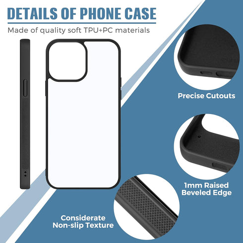 Flutesan 6 Pieces Sublimation Blank Phone Case Covers for DIY Customized Heat Transfer, Compatible with iPhone 13 Pro