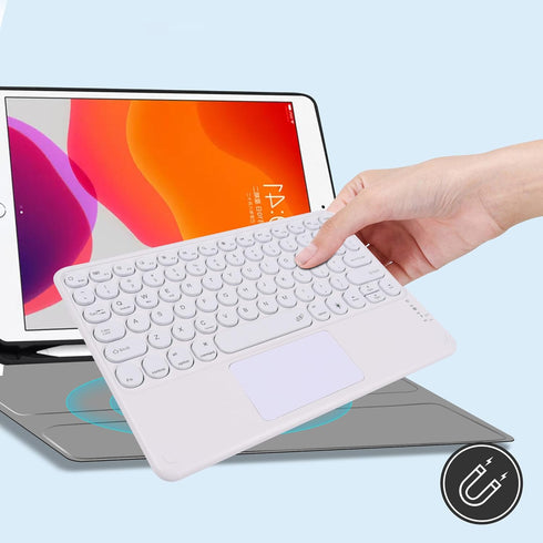 Universal Slim Portable Keyboard, Wireless Bluetooth Backlit Keyboard, Rechargeable with Touchpad, Compatible with