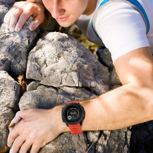 NotoCity Soft Silicone Replacement Watch Strap for Garmin Instinct 2/Solar/Tactical (Flame Red)