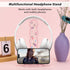 CamyCosy Headphone Stand Gaming Headset Holder for Desk, Clear Tulip Flowers Pattern Cellphone Stand for All Headphones
