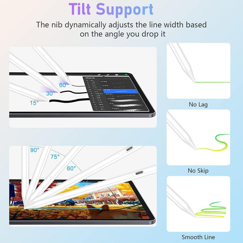Stylus Pen for iPad 9th&10th Gen with Palm Rejection, Fast Charge, Compatible with iPad Air, Mini, Pro
