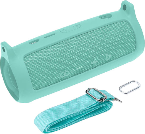 co2CREA Soft Silicone Case Replacement for JBL Flip 6 Portable Bluetooth Speaker (Teal)