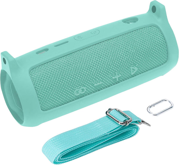 co2CREA Soft Silicone Case Replacement for JBL Flip 6 Portable Bluetooth Speaker (Teal)