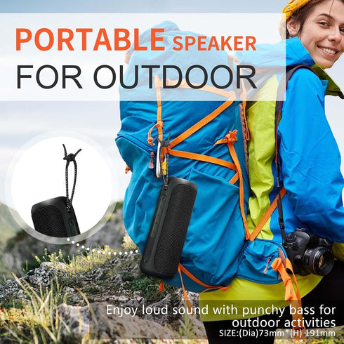 Portable Wireless Bluetooth Speaker, IPX7 Waterproof, 25W Loud Stereo Sound, Built-in Mic, 16H Playtime with Lights