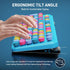 FOPETT 2.4GHz Wireless Keyboard and Mouse Set, Full-Size Keyboard Compatible for Windows/Laptop/PC - Blue Colorful