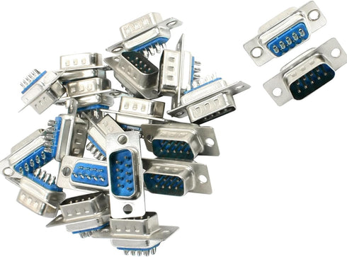 uxcell 20Pcs DB9 Connector 9 Pin D-Sub Male Solder Connector, Gold Plated Joints