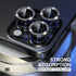 Choiche Bling Camera Lens Protector for iPhone 15 Pro/Pro Max, 9H Tempered Glass, Glitter-Black, Metal Ring Decor.