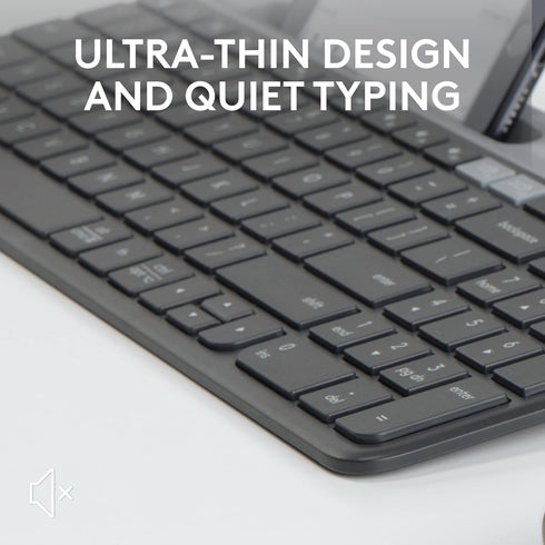 Logitech K585 Multi-Device Slim Wireless Keyboard with Built-in Cradle for Laptop, Tablet, Desktop, Smartphone