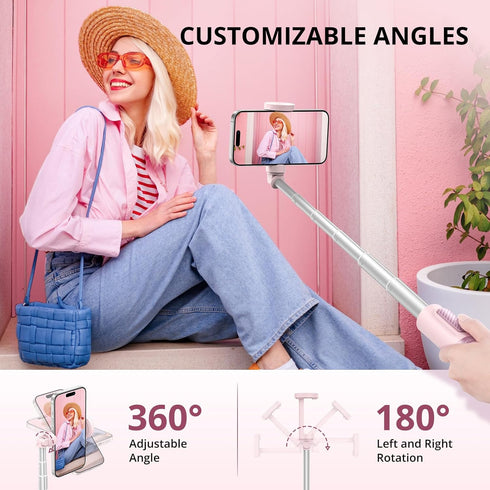 ATUMTEK 55" Selfie Stick Tripod, Extendable Aluminum Phone Tripod with Rechargeable Bluetooth Remote for 4.7-7 inch