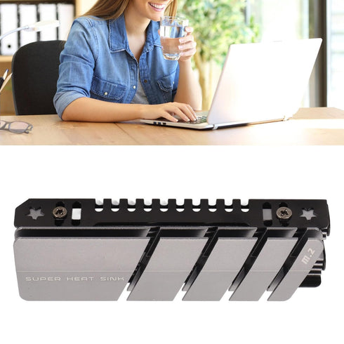 M.2 NVME Radiator, Double Sided Heatsink Cooler with Silicone Thermal Pad for M.2 2280 SSD, NGFF SSD