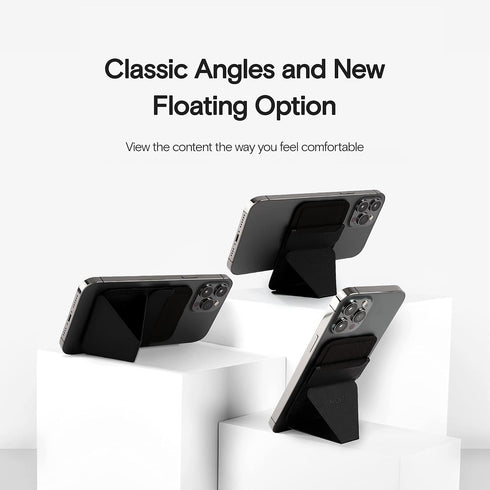 MOFT 13/12 3 MagSafe Wallet Stand for iPhone Series MagSafe Compatible Phone Stand with Viewing Angles, Night Black
