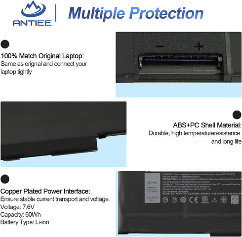 MXV9V 60Wh Laptop Battery for Dell Latitude 5300 5310 7300 7400, Inspiron 7300 7306 2-in-1