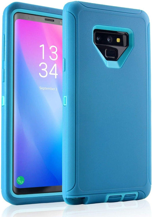 Defender Case for Samsung Galaxy Note 9, Heavy Duty Drop Protection, Tough Rugged TPU Hybrid Hard Shell Case (Aqua)