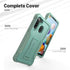 ExoGuard for Samsung Galaxy A21 Case, Rubber Shockproof Full-Body Cover Case Built-in Screen Protector and Kickstand Compatible with Samsung A21 Phone (Green)