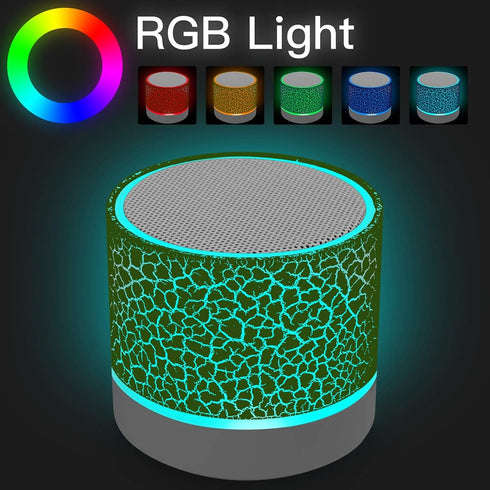 AICase Portable Wireless Mini Bluetooth Speaker, Super Bass Stereo Rechargeable Speaker with LED Lights