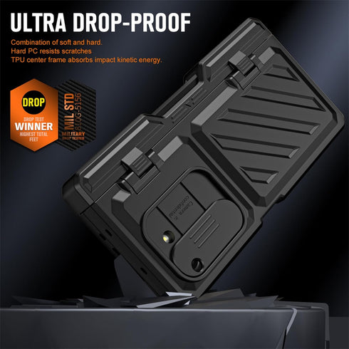Heavy Duty Case for Samsung Galaxy Z Fold 5 - Rugged Shockproof Full Protective Cover with S Pen Holder