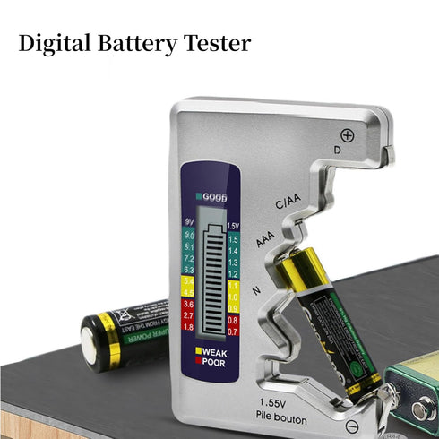 AUNMAS Digital Battery Tester, Universal Battery Checker for AAA C D 9V 1.5V Household Batteries