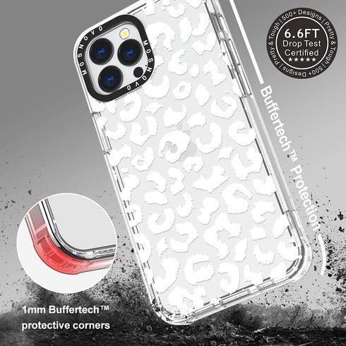 MOSNOVO Clear TPU Bumper Case for iPhone 13 Pro Max - Military-Grade Drop Protection with Anti Peel Off Tech - White