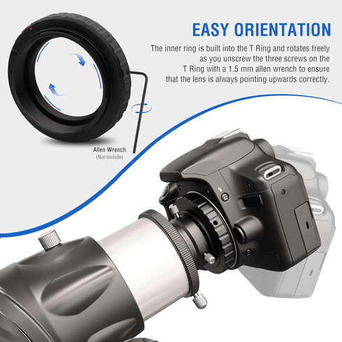 A ALSTAR T2 Alstar Telescope Camera Adapter T Ring Adapter Metal Compatible for All Canon EOS SLR/DSLR Cameras Standard