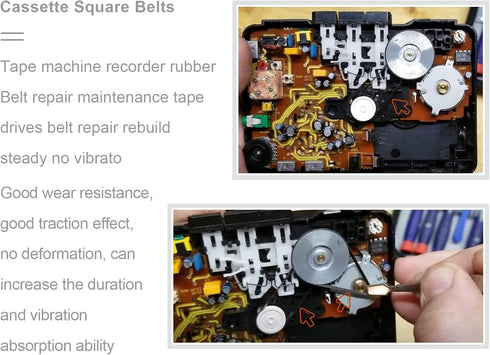 MEFONKOU 40-135mm Cassette 3mm 50 Recorder Rubber Belts Mix Flat Belt for Repair Maintenance Tape Machine DVD CD LD VCR