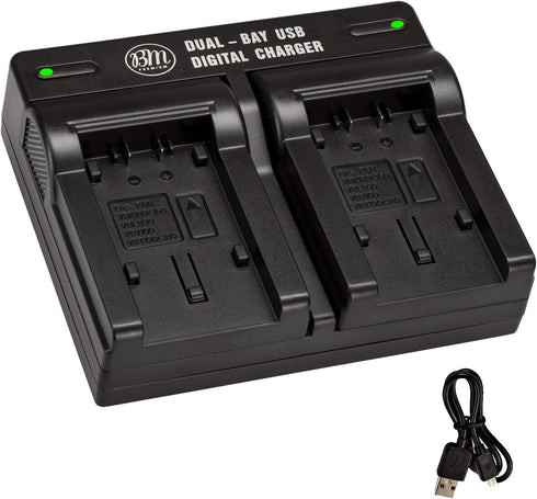 BM Premium VW-VBK180, VW-VBK360, VBT190, VBT380 Dual USB Battery Charger for Panasonic Camcorders