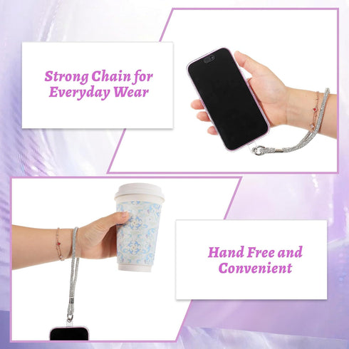 Sibba 3PCS Luxury Diamond Phone Wrist Strap Bling Rhinestone Phone Wrist Strap for Phones Case Cellphone Lanyard Full